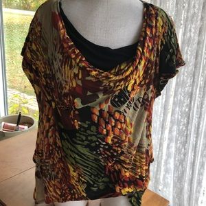 NY Knits Woman 2X layered blouse